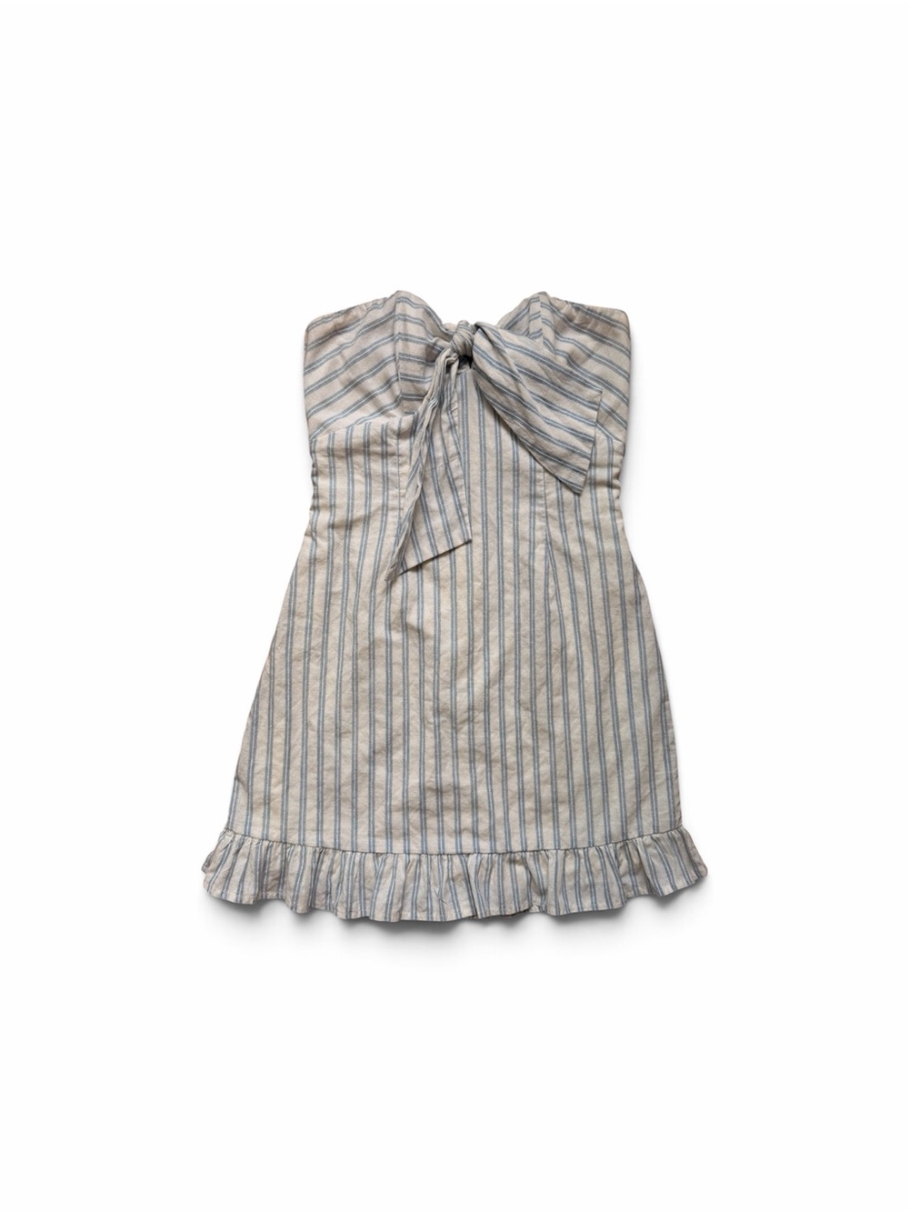 Cotton Candy LA Blue Striped Strapless Bow Mini Dress Size Small